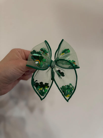 Green Shamrock Shaker Bow, Fable Bow