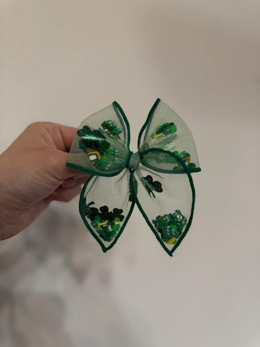 Green Shamrock Shaker Bow, Fable Bow
