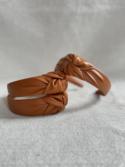Handmade Pleather Top Knot Headband – Bendable, Comfortable Fit