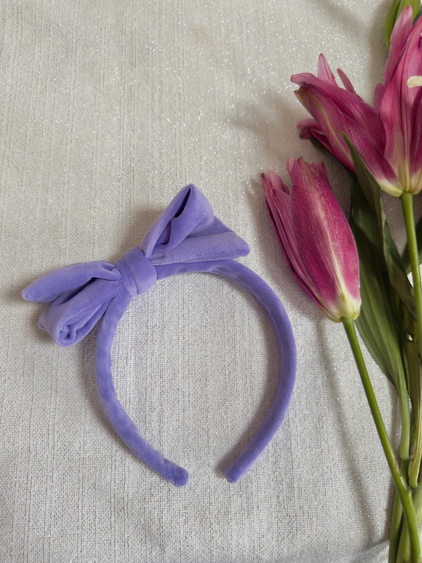 Velvet Bow Top Knot, Easter Headband, Brynnbands, Hard Headband, Knotted Headband,