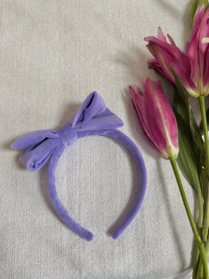 Velvet Bow Top Knot, Easter Headband, Brynnbands, Hard Headband, Knotted Headband,