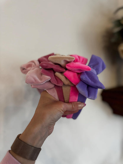 Velvet Bow Top Knot, Easter Headband, Brynnbands, Hard Headband, Knotted Headband,