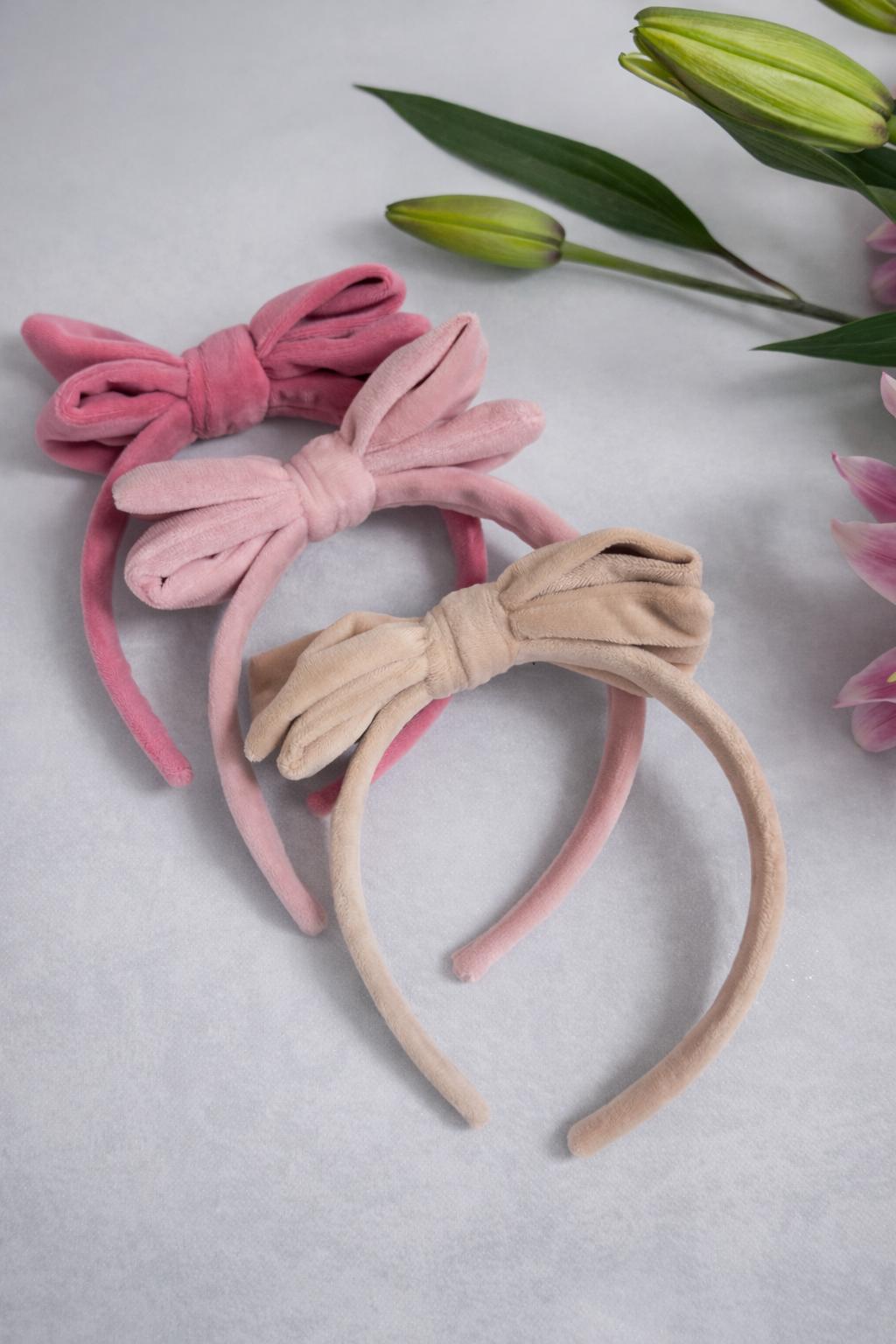 Velvet Bow Top Knot, Easter Headband, Brynnbands, Hard Headband, Knotted Headband,