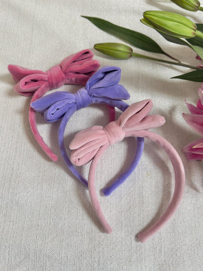 Velvet Bow Top Knot, Easter Headband, Brynnbands, Hard Headband, Knotted Headband,