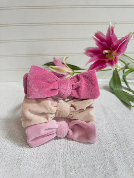 Velvet Bow Top Knot, Easter Headband, Brynnbands, Hard Headband, Knotted Headband,