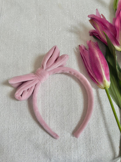 Velvet Bow Top Knot, Easter Headband, Brynnbands, Hard Headband, Knotted Headband,