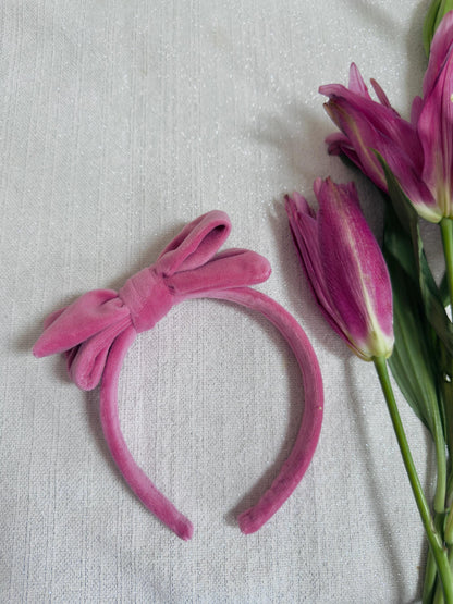 Velvet Bow Top Knot, Easter Headband, Brynnbands, Hard Headband, Knotted Headband,