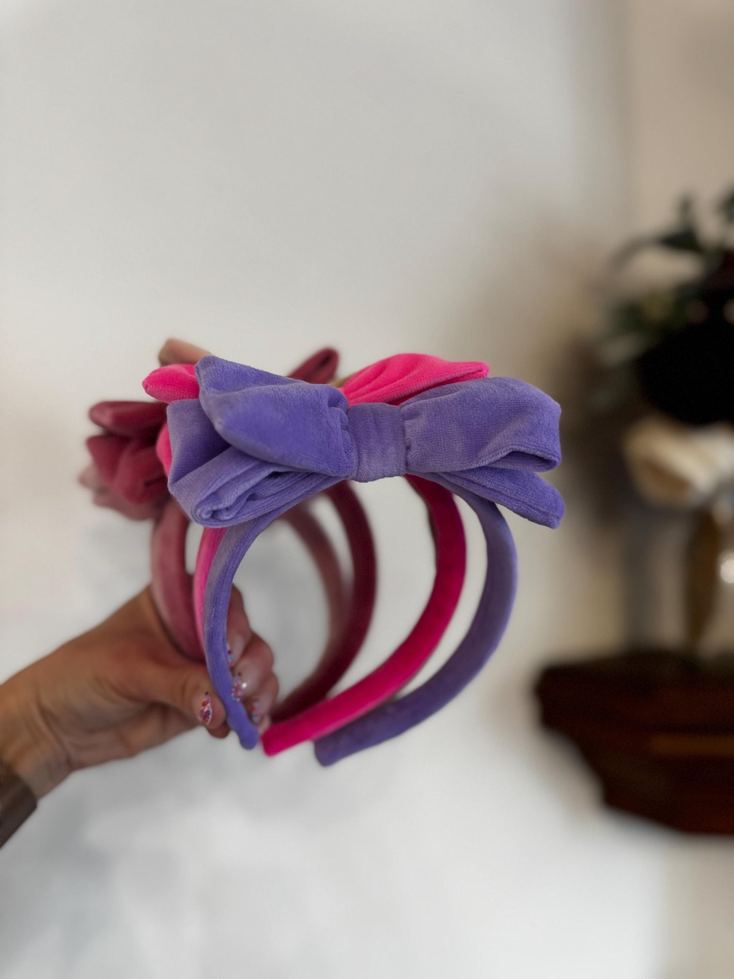 Velvet Bow Top Knot, Easter Headband, Brynnbands, Hard Headband, Knotted Headband,