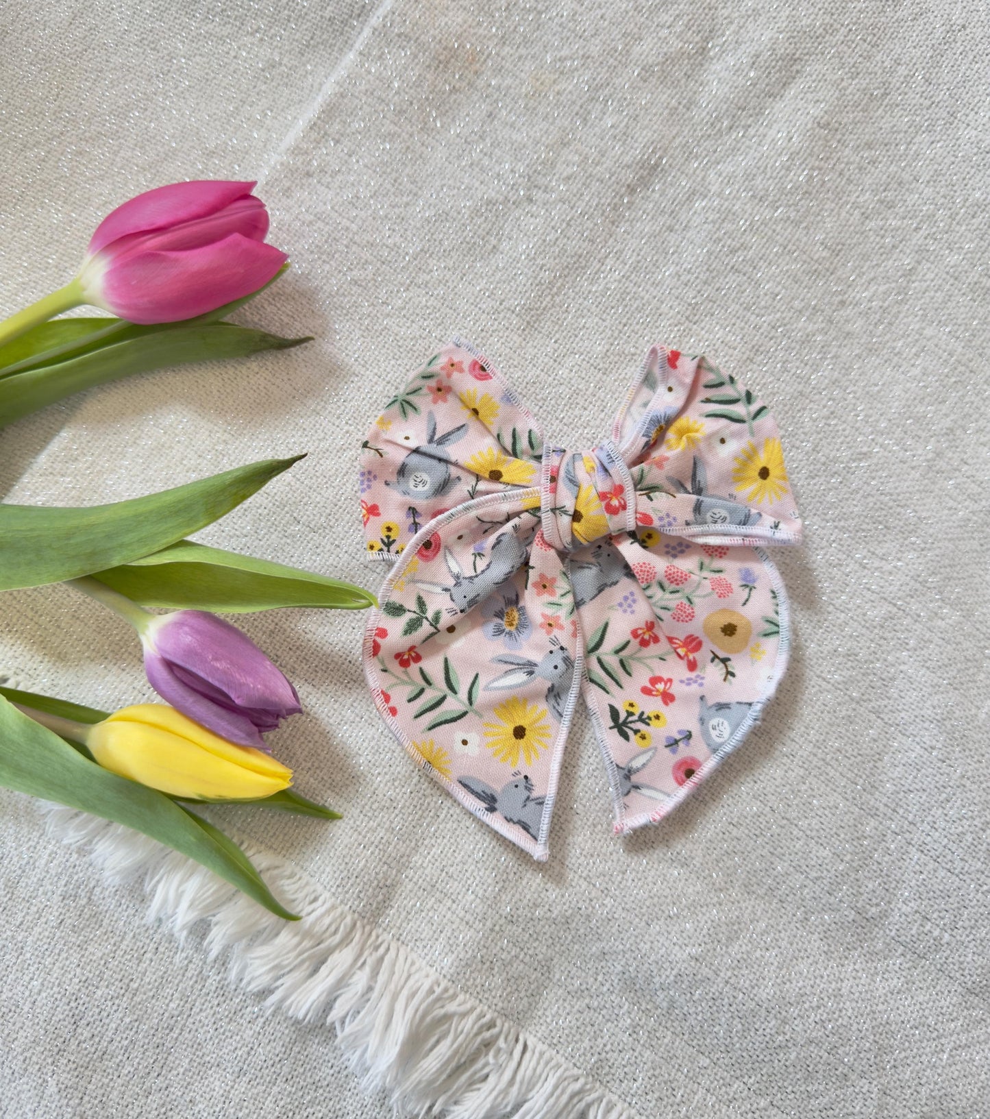 Rifle Paper Co Fable Bows, Bow Hair Clip, Barrette Hair Clip, Soft Hair Clip, Floral Clip, Spring Bow,  Barrette, Brynnbands