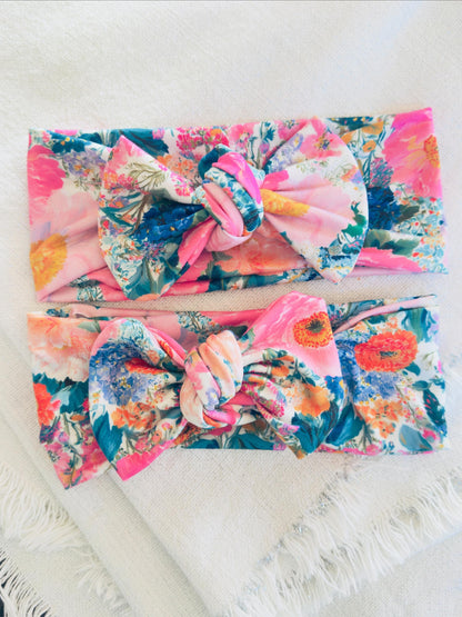 Floral Brynnbow, Floral Tied on Headband