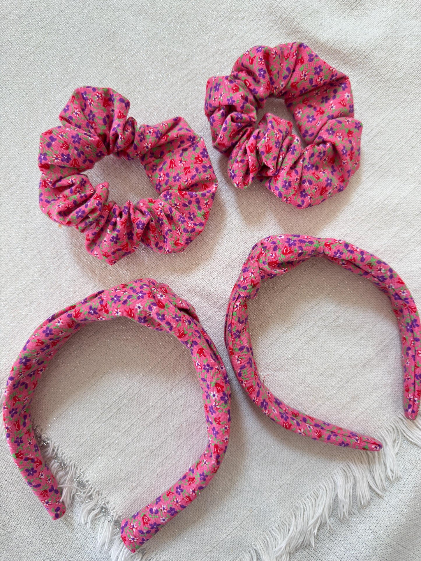 Pink Floral Headband, Cotton, Floral, Springtime