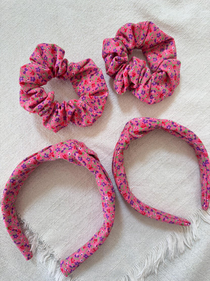 Pink Floral Headband, Cotton, Floral, Springtime