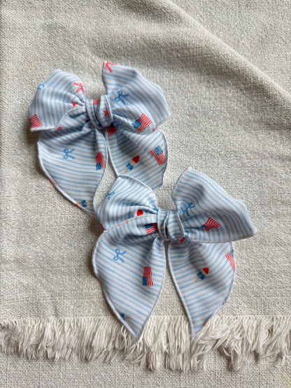 Bomb Pops fable Bow, Patriotic Bow, Brynnbands