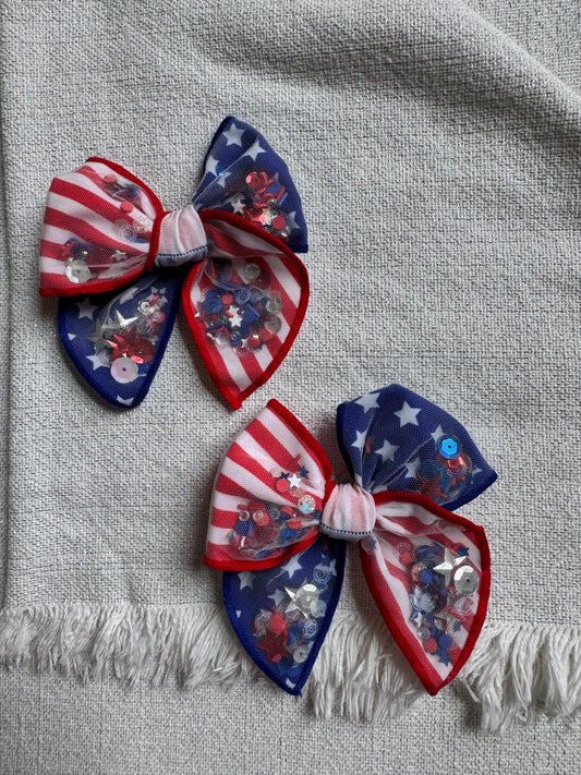 Red Stripes Blue Stars, Shaker Bow, Fable Bow, Brynnbands