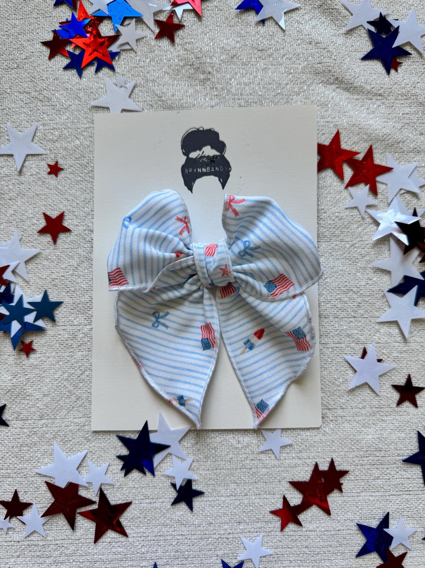 Bomb Pops fable Bow, Patriotic Bow, Brynnbands