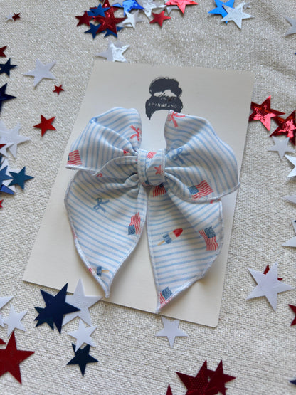 Bomb Pops fable Bow, Patriotic Bow, Brynnbands