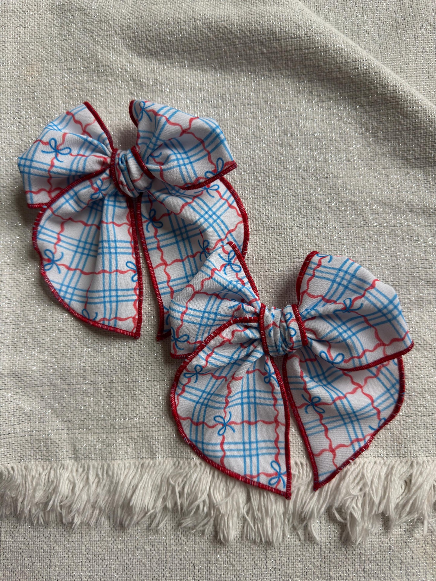 Bow Gingham Bow, Patriotic Bow, Brynnbands