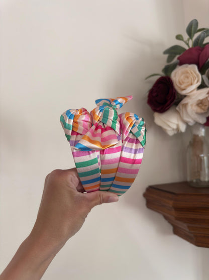 Rainbow Satin Headband, Hard Headband, Summertime Headband, Hard Headband, Brynnbands