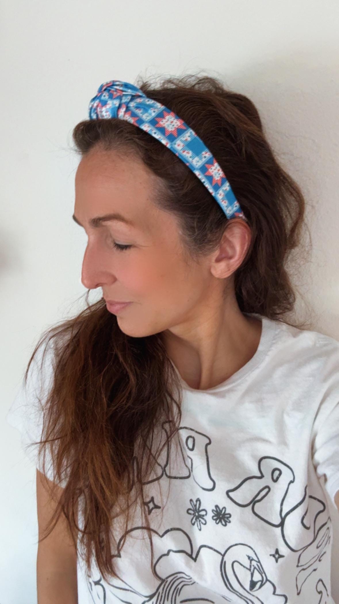 Patriotic Patchwork Headband, Stars Stripes Fabric, 4th of July Accessory
