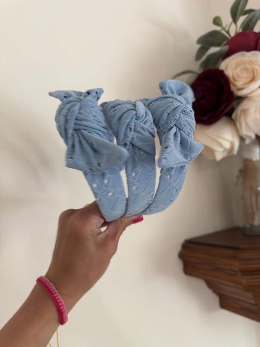 Blue Eyelet Headband, Hard Headband , Hair Headband , Patriotic Headband, Brynnbands, 4th of July