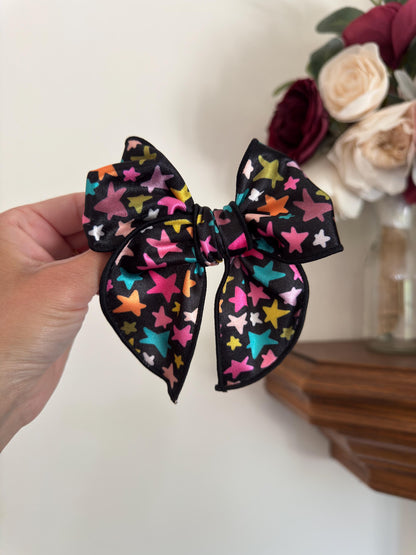 Stars Bow, Black Stars Fable Bow, Brynnbands, Bow for Girls