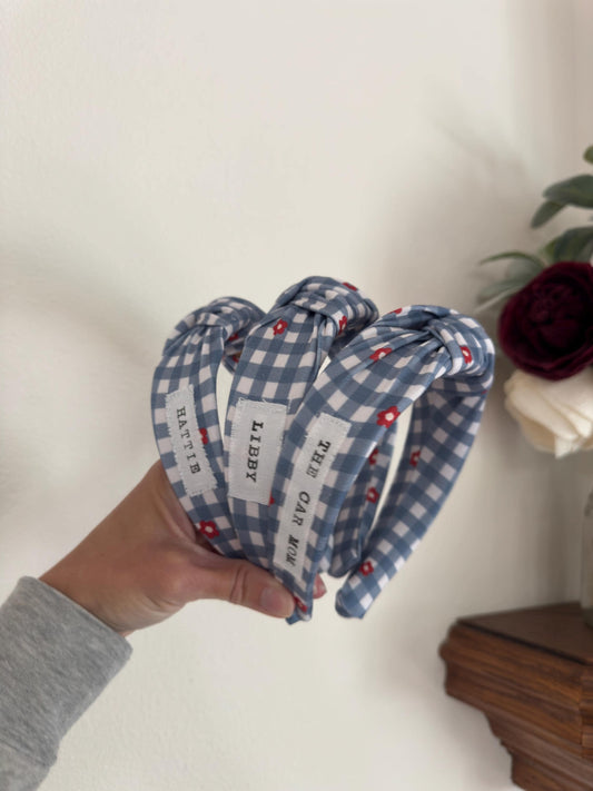 Custom Name Headband, Personalized Top Knot Headband