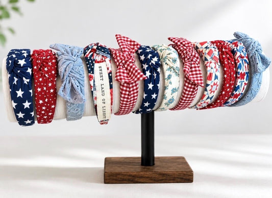 4th of July Headband: Red, White & Blue Knotted Hard Headband