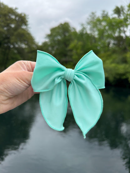 Teal Swimsuit Bow, Pool Bow, Brynnbands
