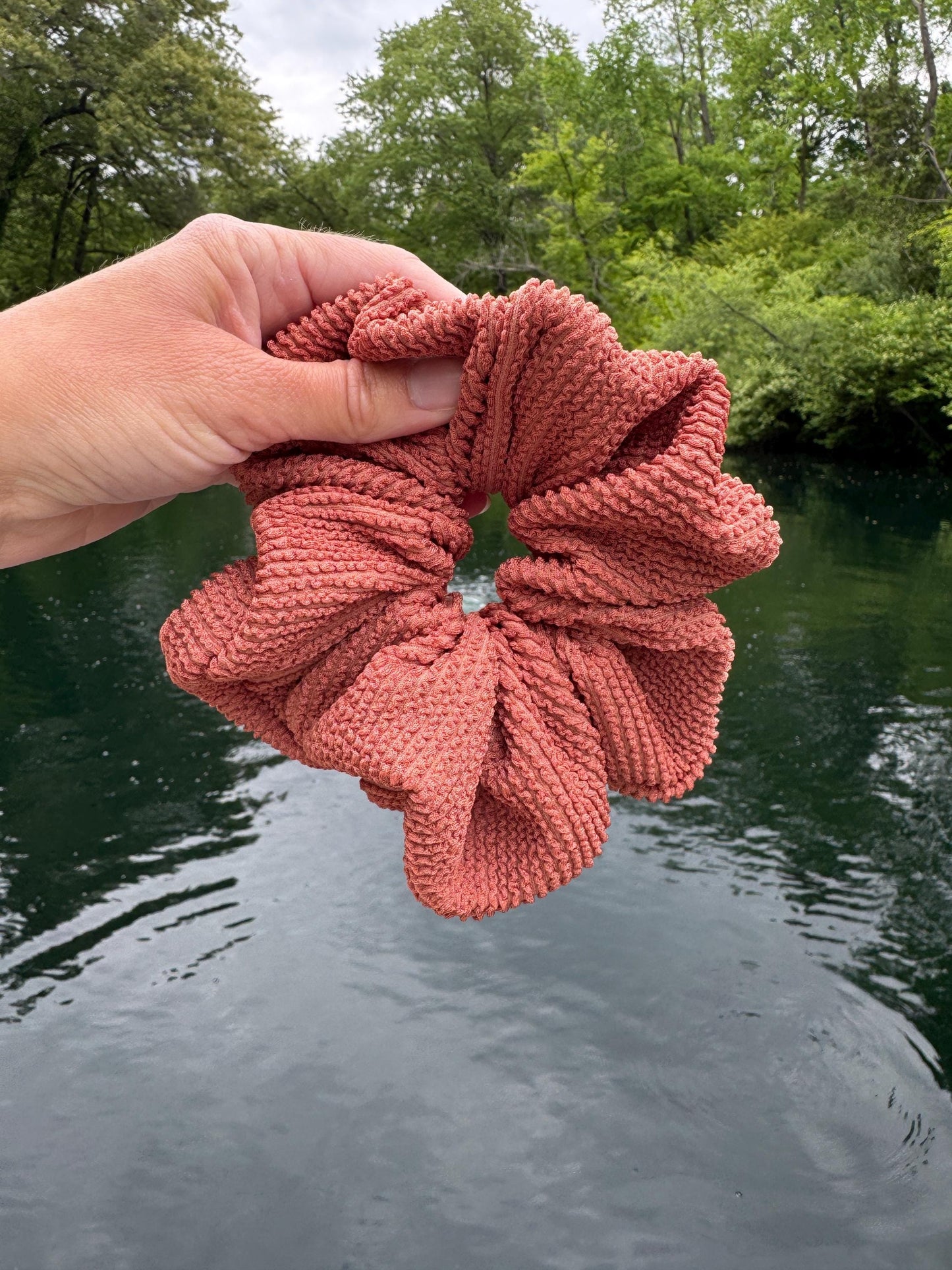 Apricot Crinkle SWIM Scrunchie, Pool Scrunchie