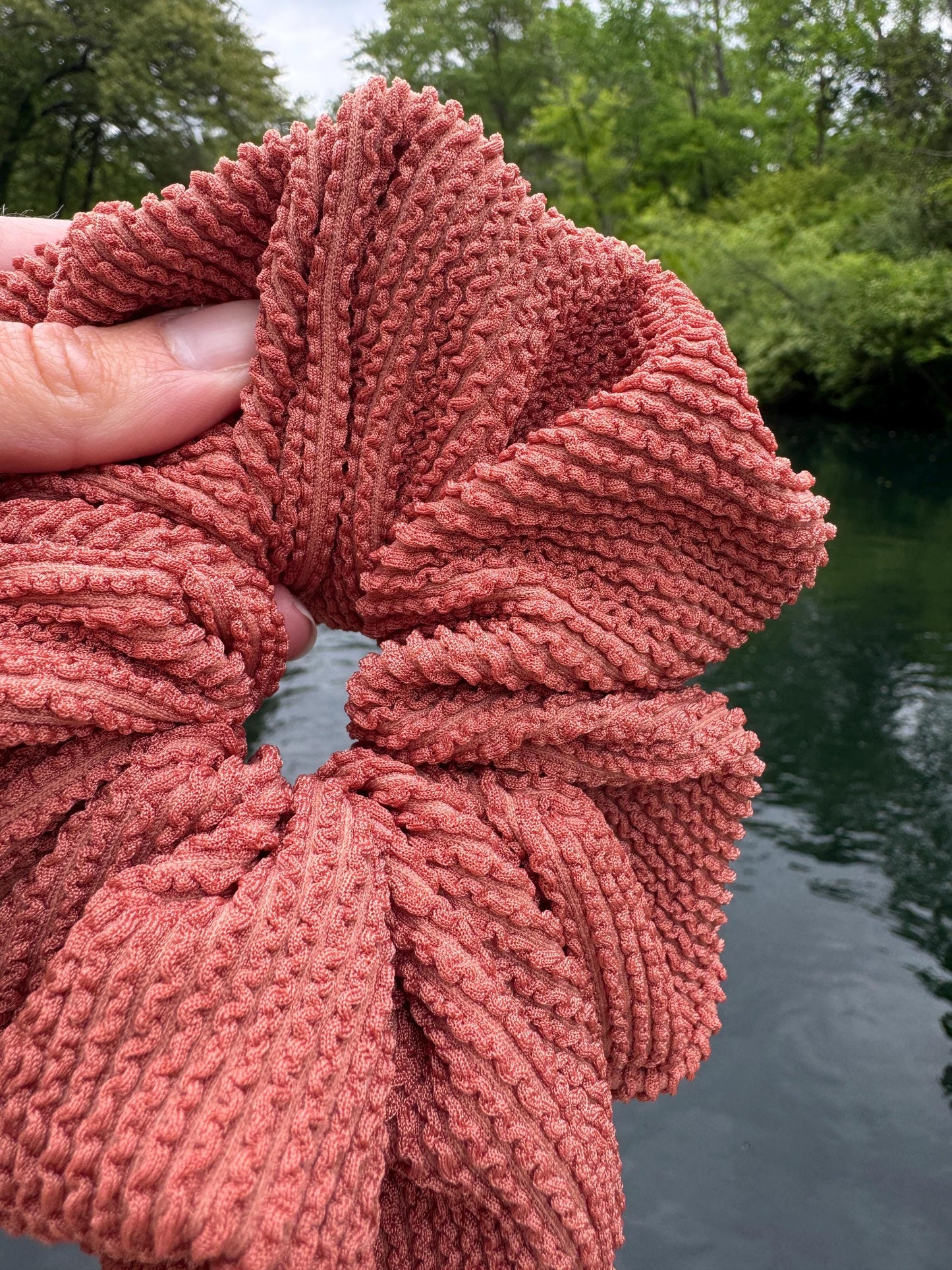 Apricot Crinkle SWIM Scrunchie, Pool Scrunchie