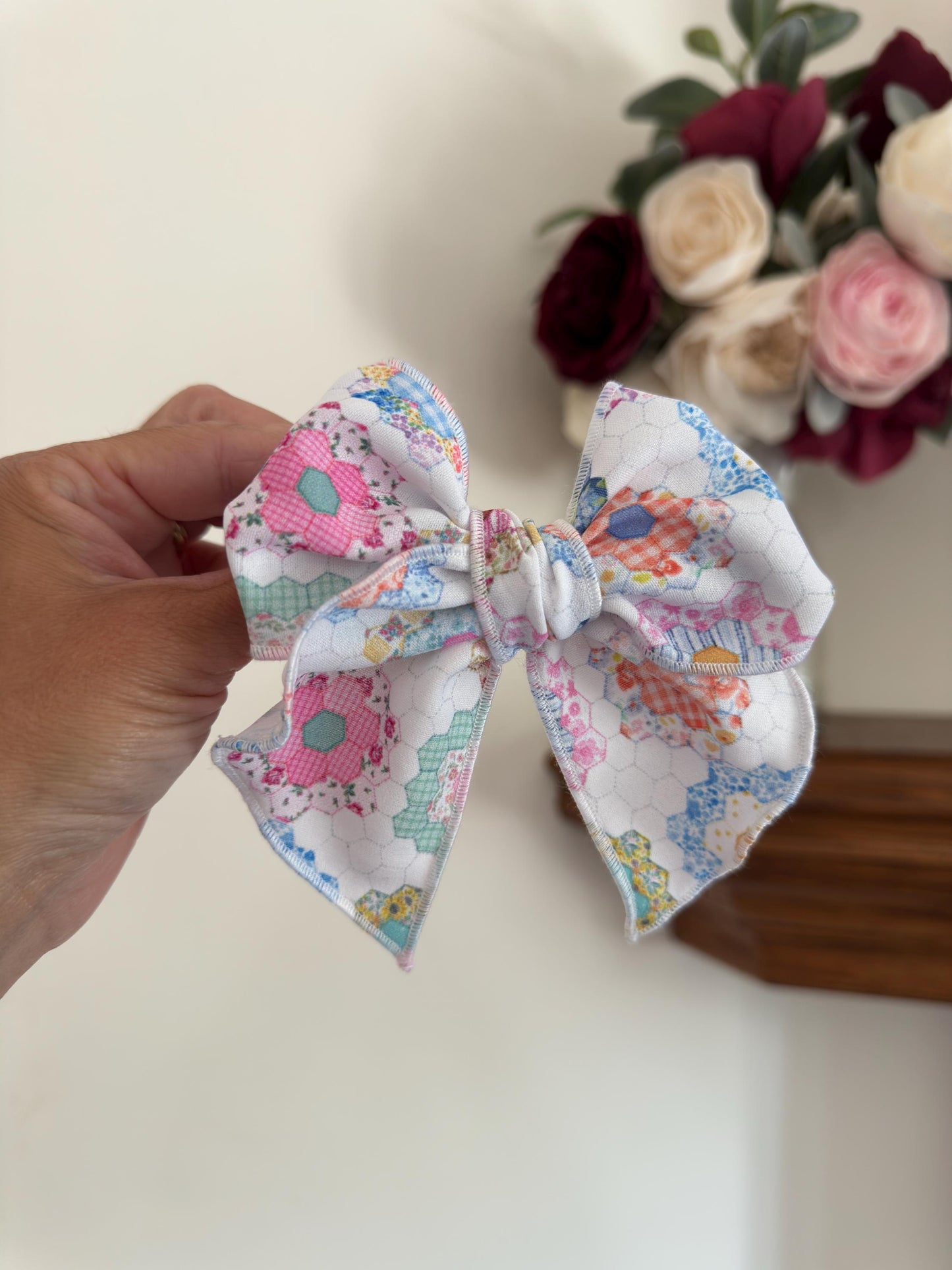 Faux Flower Garden Quilt Fable Bow
