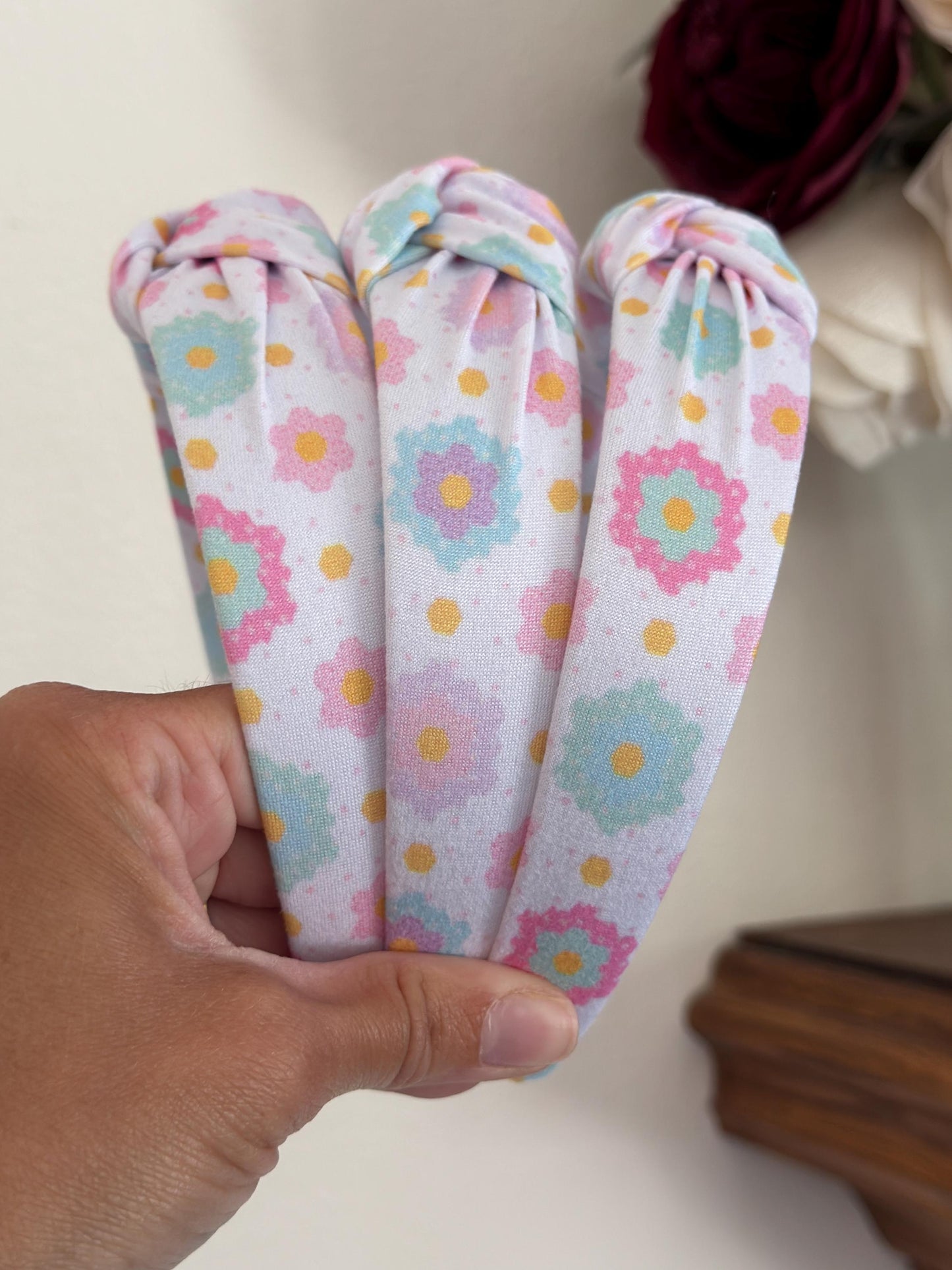 Flower Garden Quilt Inspired Headband