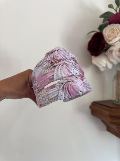 Purple Pink Hexagon Quilted Headband