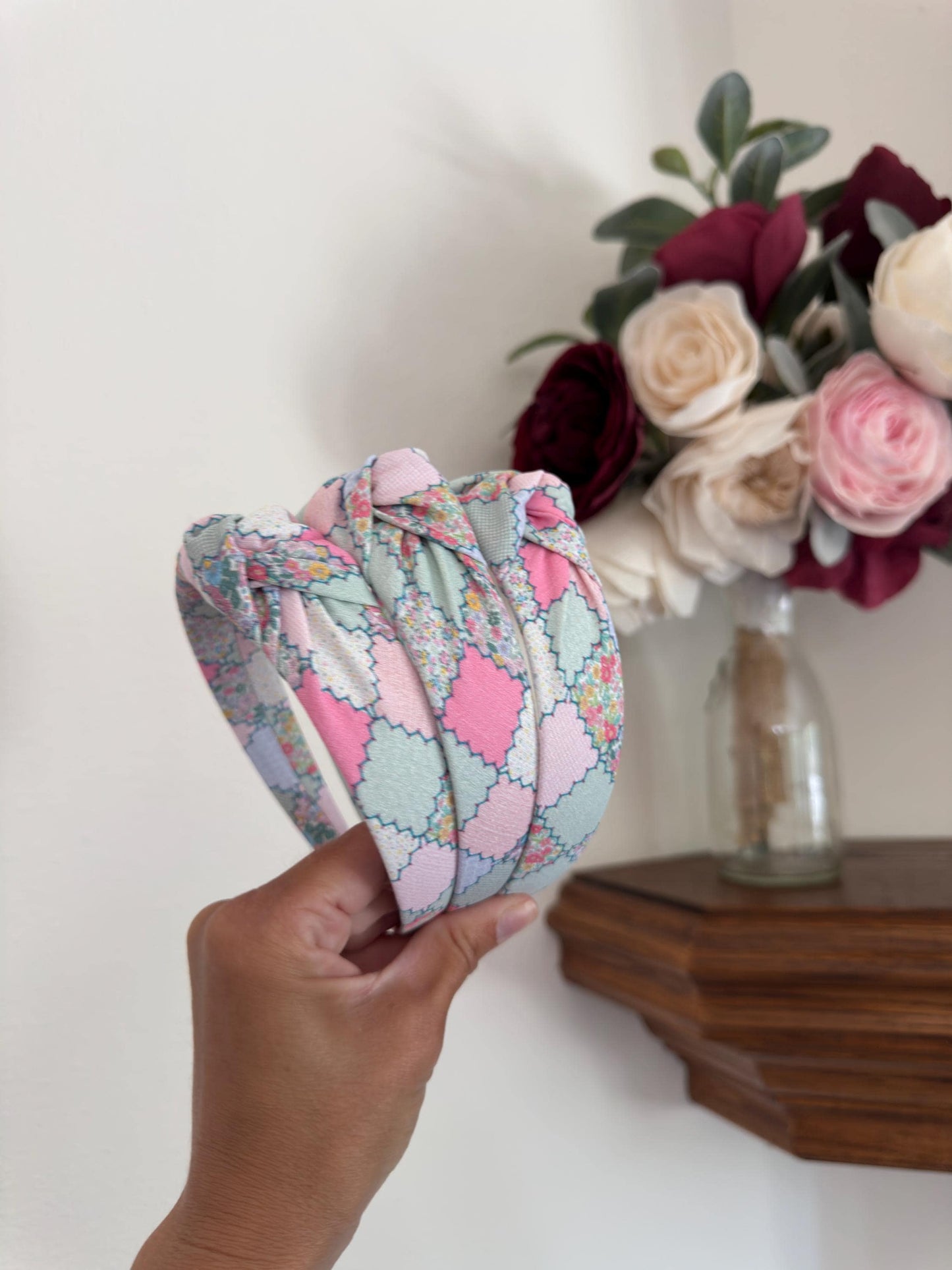 Tiny Hexagon Faux Quilted Headband
