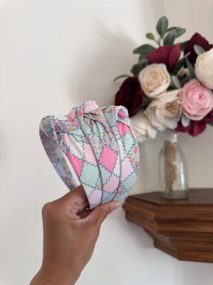 Tiny Hexagon Faux Quilted Headband