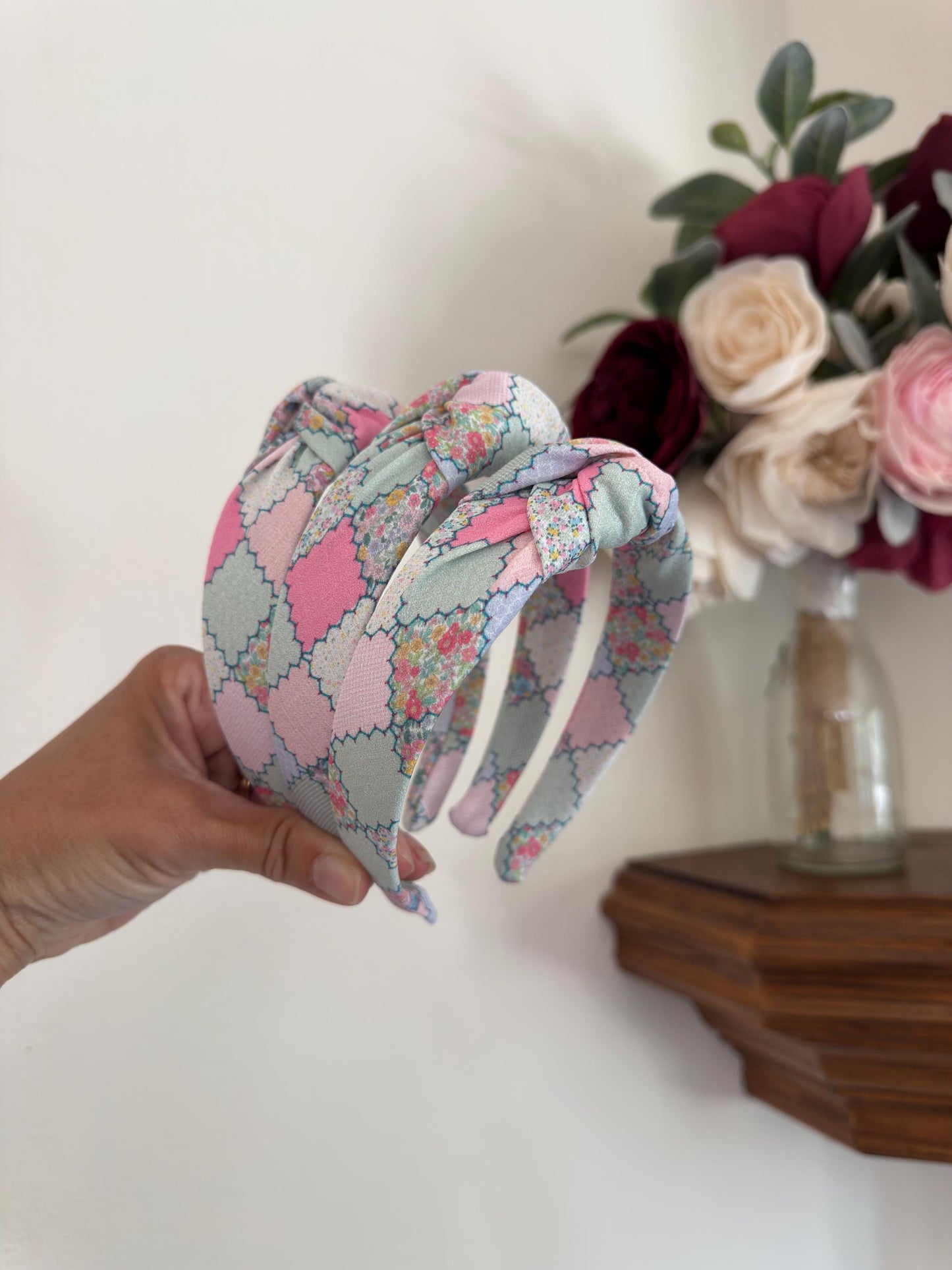 Tiny Hexagon Faux Quilted Headband