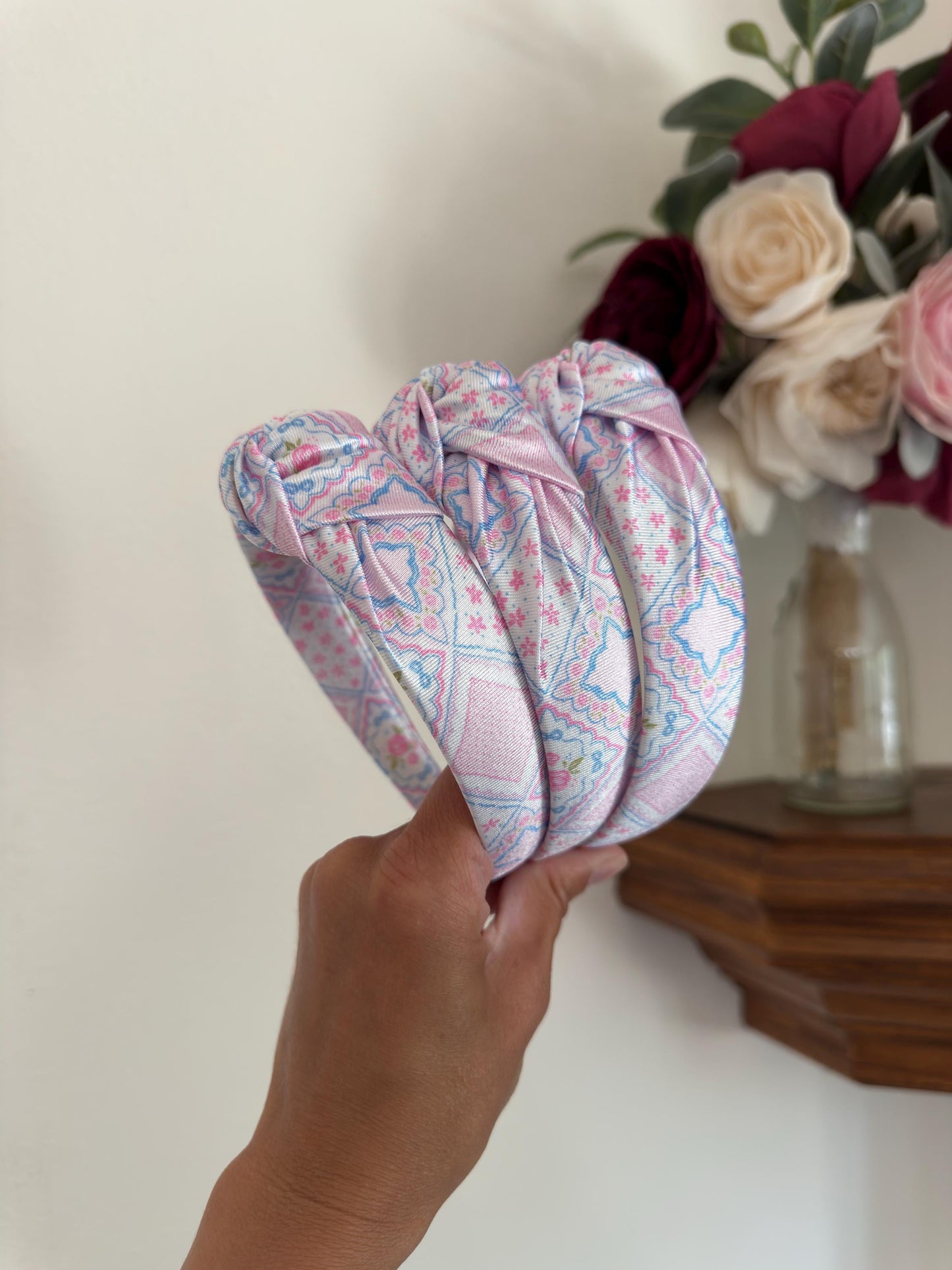 Hankie Faux Quilted Headband-Satin