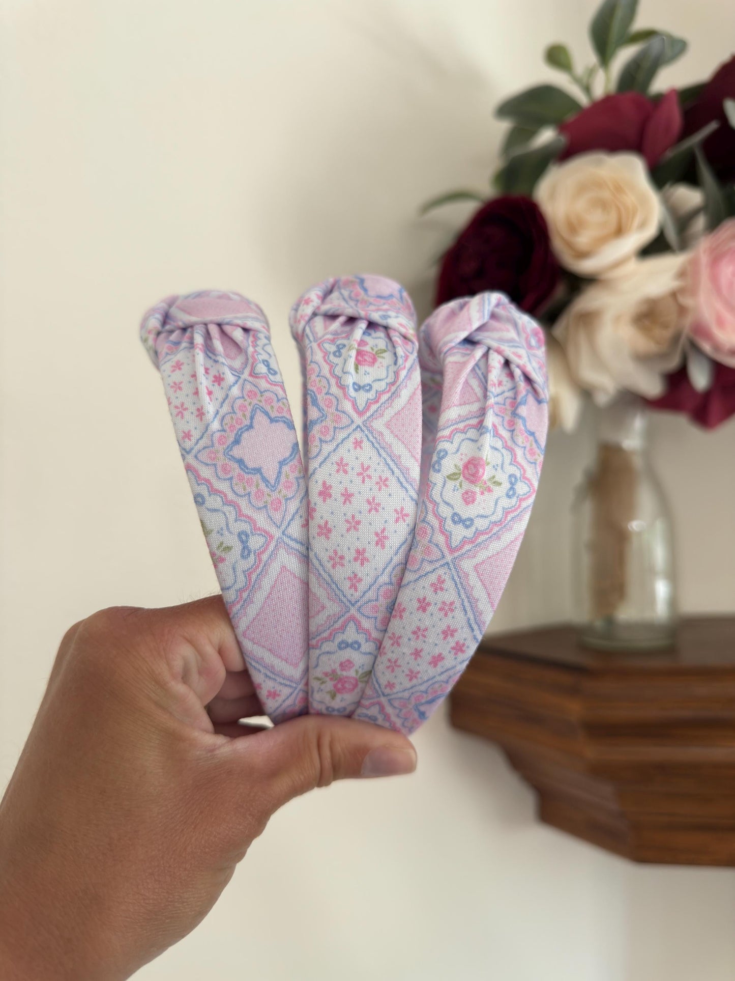 Hankie Faux Quilted Headband