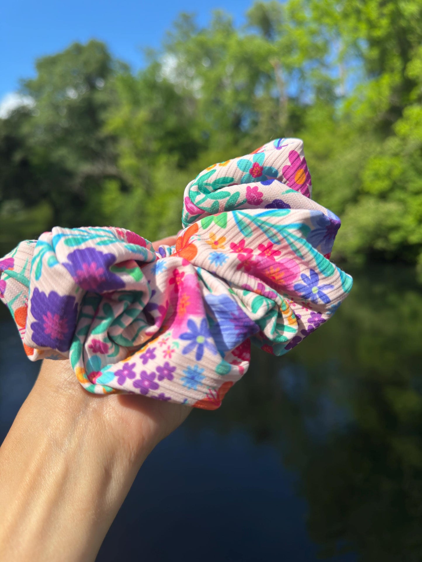 Floral SWIM Scrunchie, Pool Scrunchie