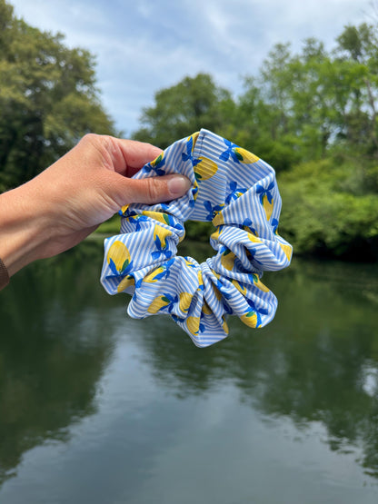 Lemons & Bows Swim Scrunchie: Oversized Hair Tie