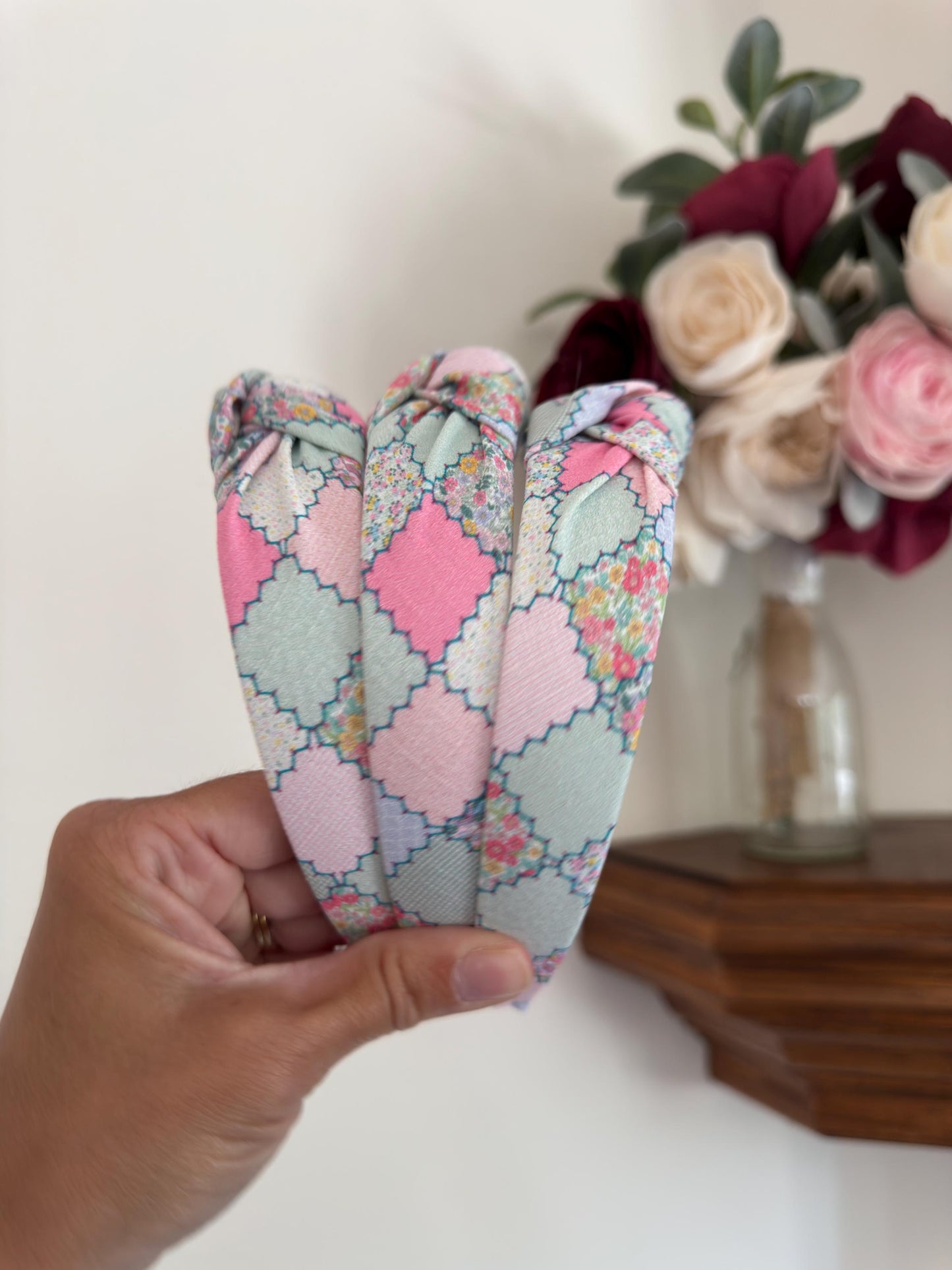 Tiny Hexagon Faux Quilted Headband