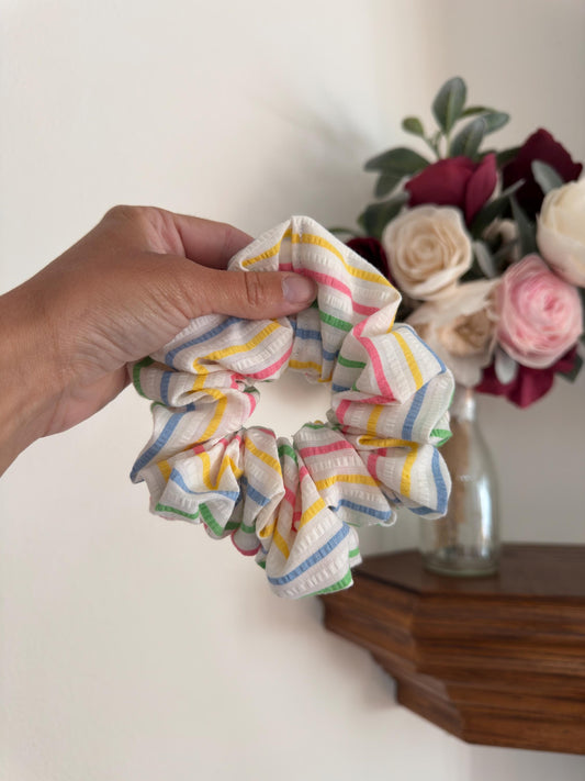 Vintage Seersucker Scrunchie