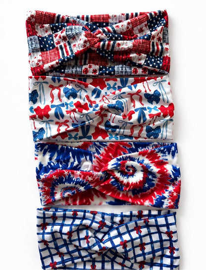 4th of July Turban Headband: Patriotic Knotted Headband