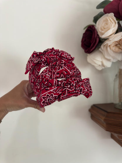 Red Bandana Headband, Bandana Headband