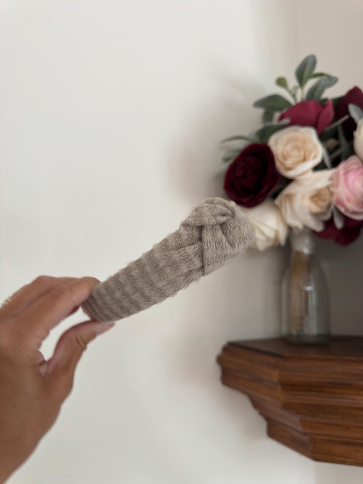 Cream Waffle Knit Headband, Sweater