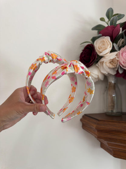 Summer Floral Satin Headband