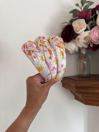 Summer Floral Satin Headband