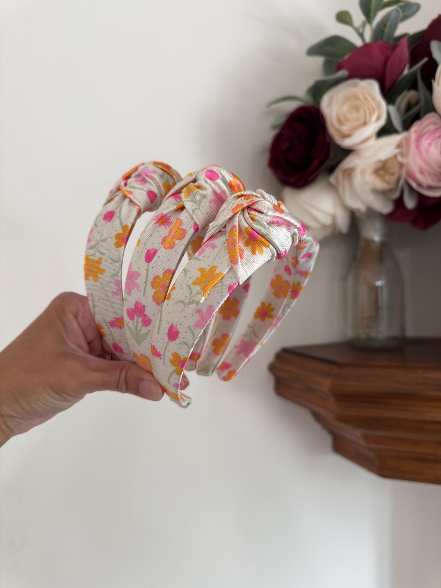 Summer Floral Satin Headband