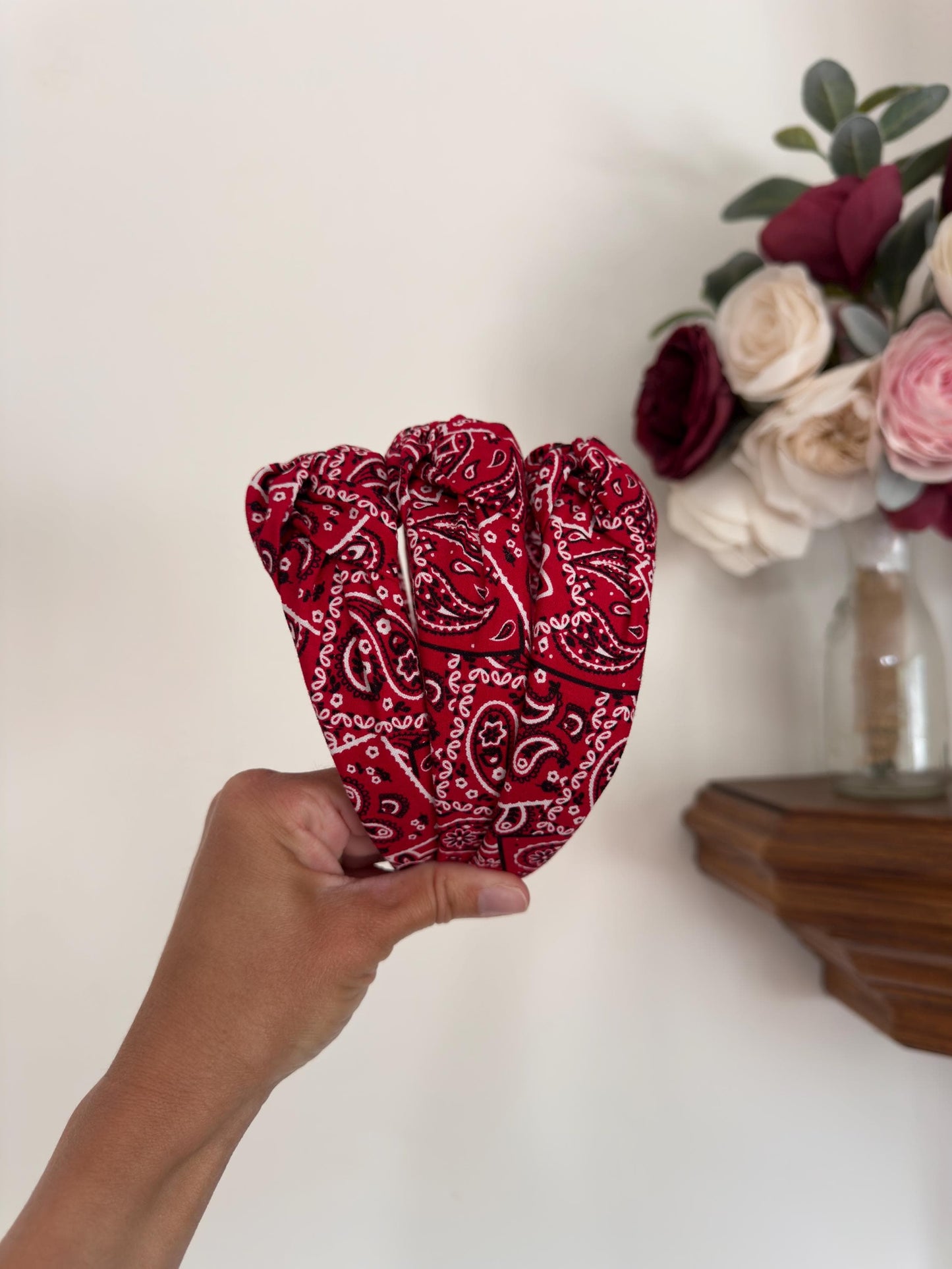 Red Bandana Headband, Bandana Headband
