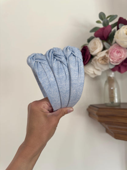 Chambray Headband, Blue Denim Headband